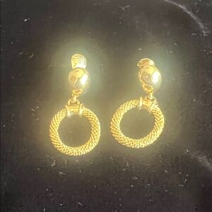 Vintage Monet Gold Door Knocker Clip-On Earrings ✨